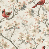 Cardinal and Dogwood — wallpaper pattern
