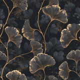 Ochre Trace Ginkgo — wallpaper pattern