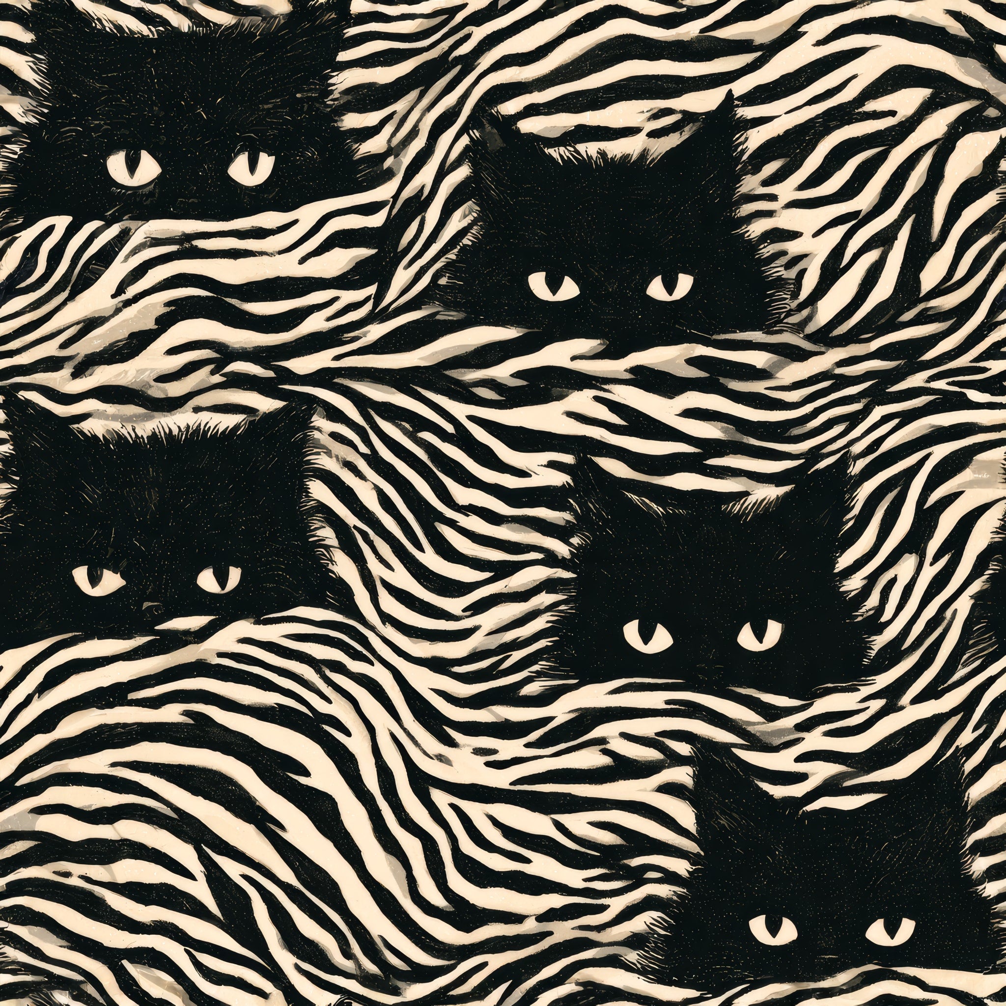 Camouflage Felines — wallpaper pattern