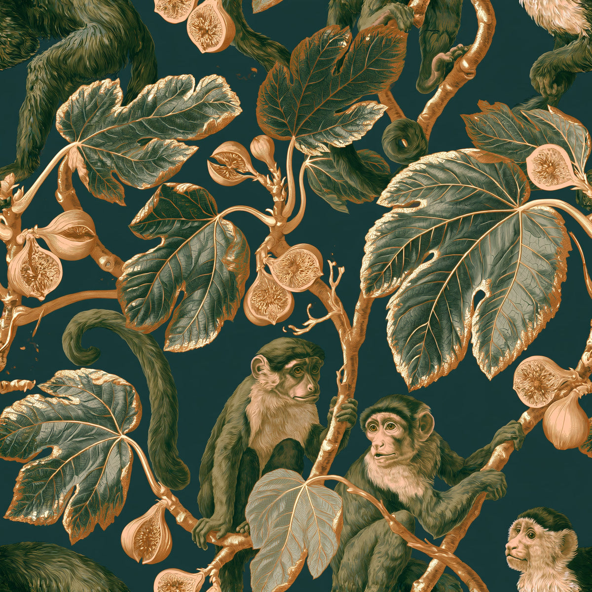Fig Branch Gathering — wallpaper pattern