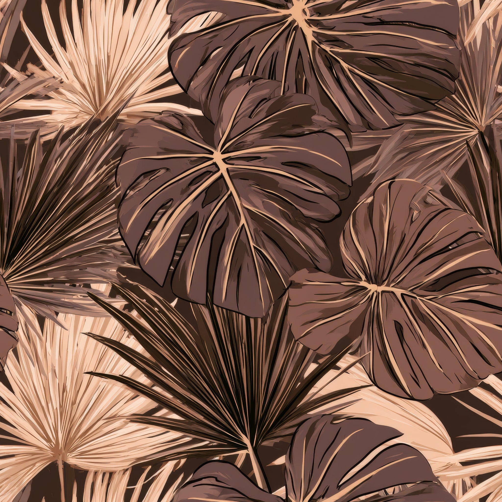 Cacao Frond Thicket — wallpaper pattern