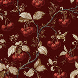 Burgundy Orchard Arch — wallpaper pattern