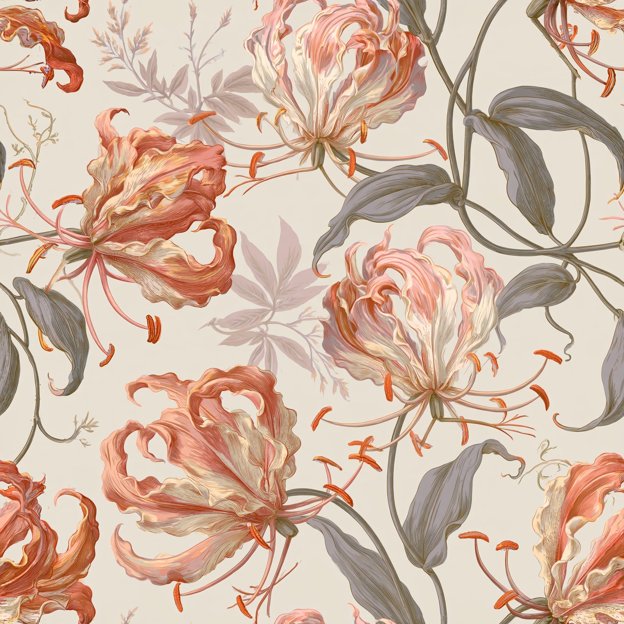 Curling Lily — wallpaper pattern