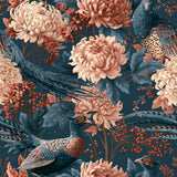 Pheasant and Peony — wallpaper pattern