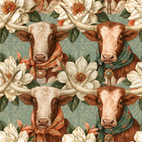 Longhorn Blooms — wallpaper pattern
