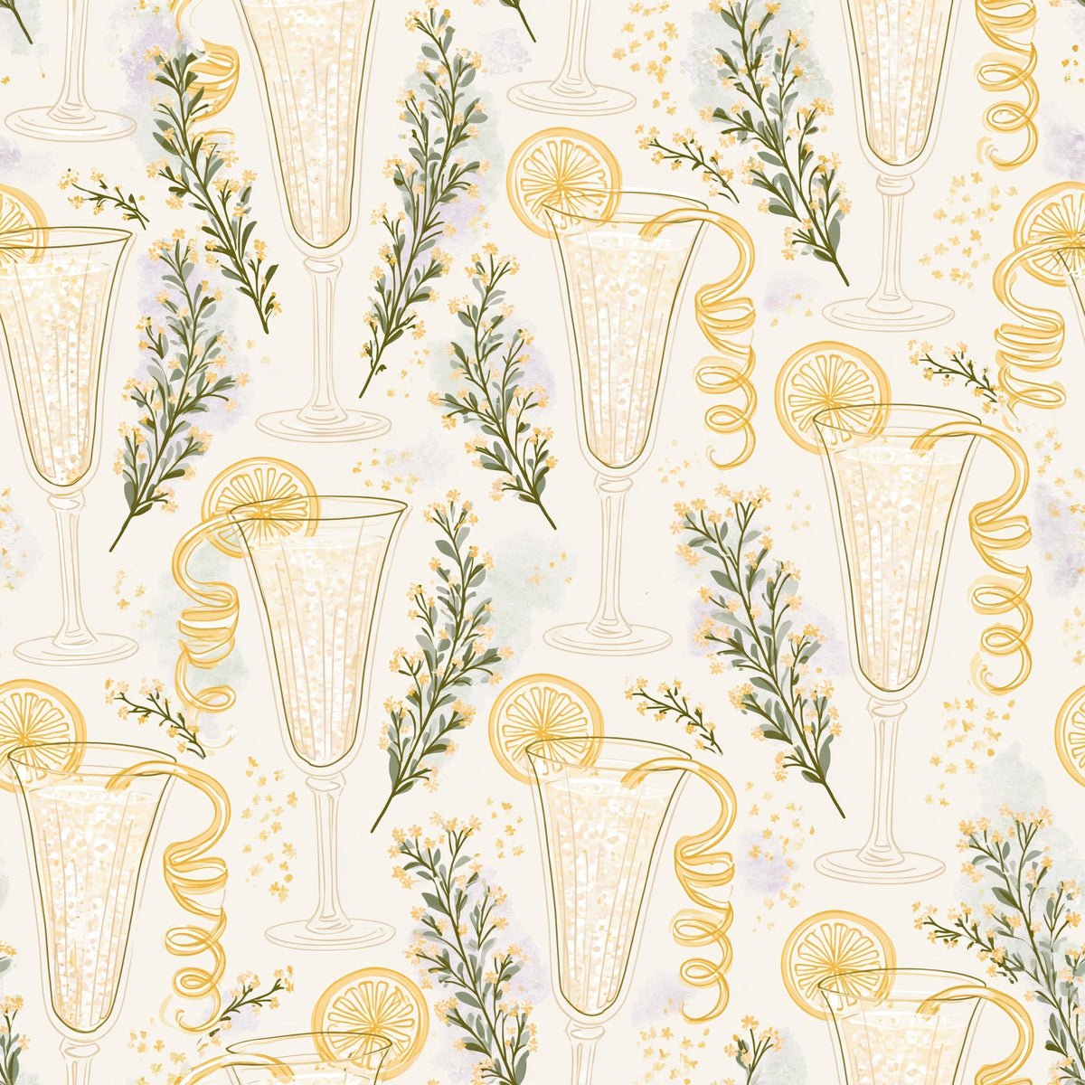 Garnished Flutes — wallpaper pattern