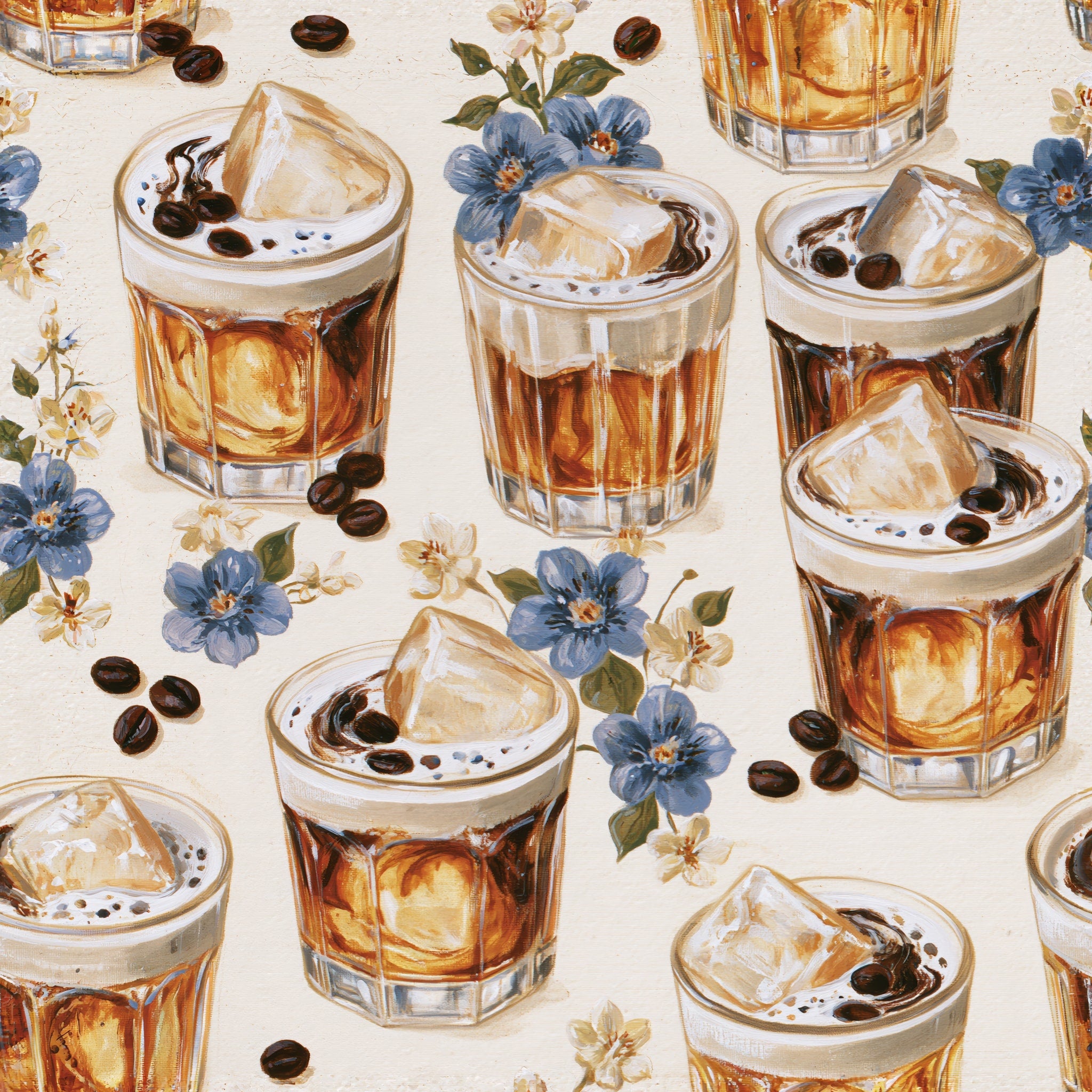Roasted Bloom — wallpaper pattern