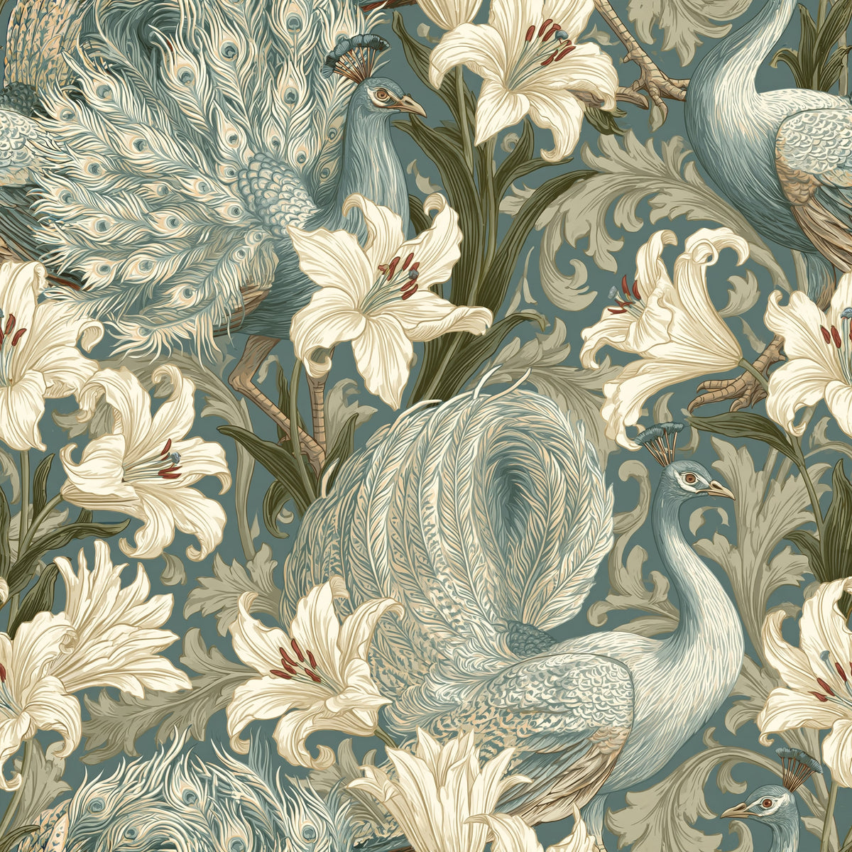 Lily Peacock Court — wallpaper pattern