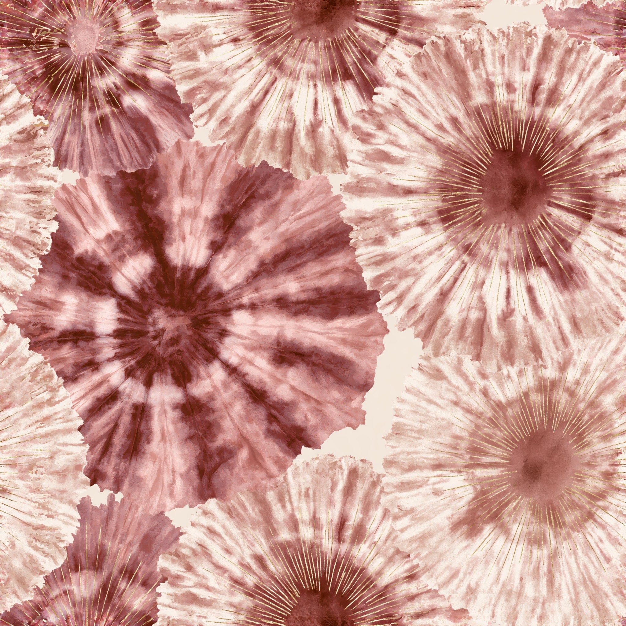 Mauve Tie-Dye Sunbursts — wallpaper pattern
