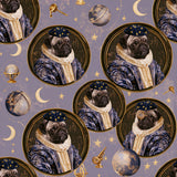 Pug in Orbit — wallpaper pattern