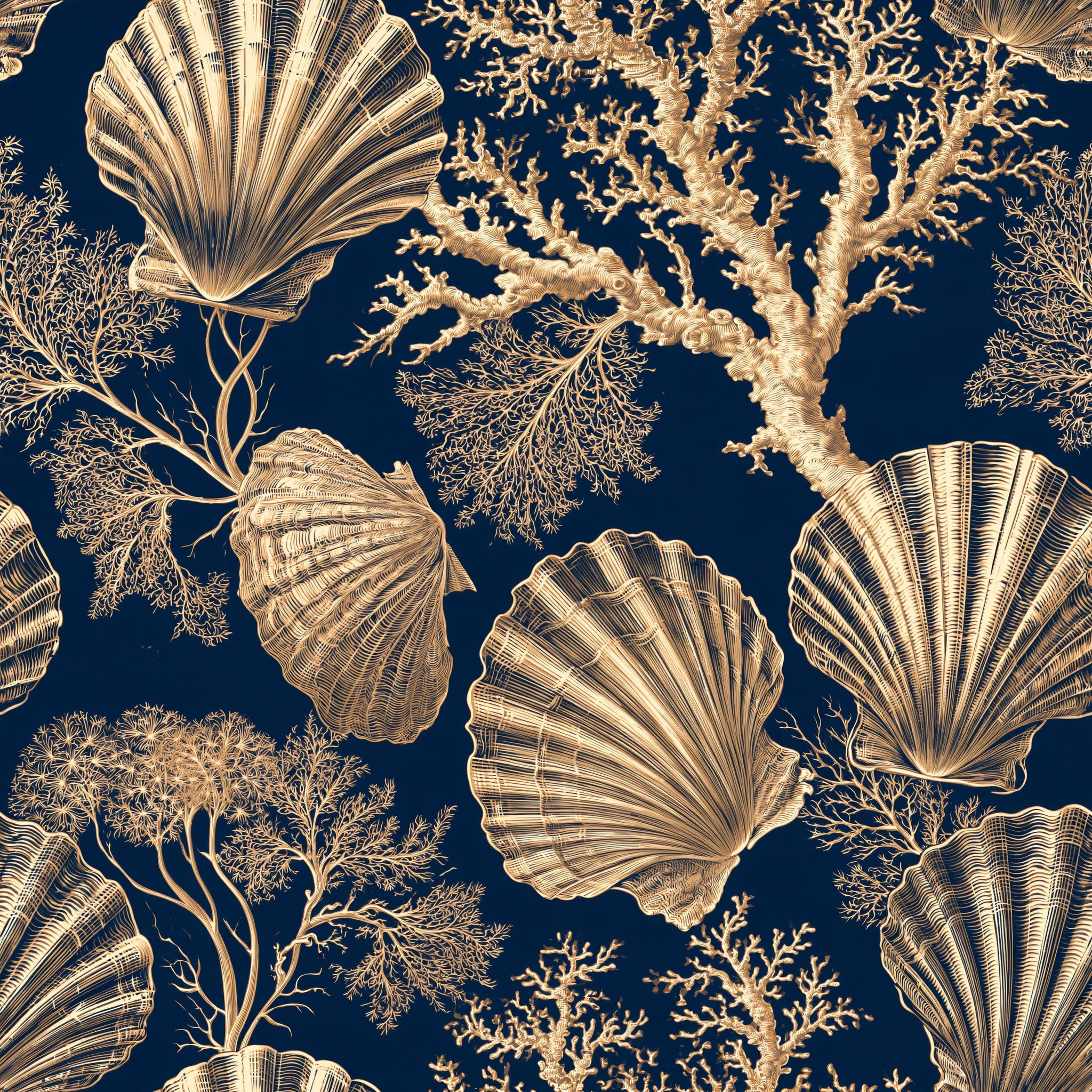 Coral Contour Ledger — wallpaper pattern