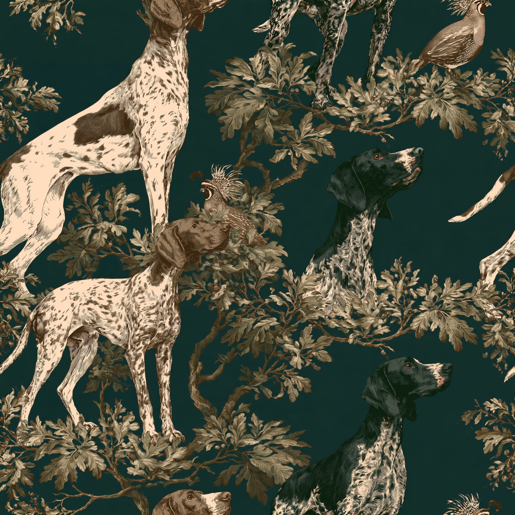 Hound and Oak — wallpaper pattern