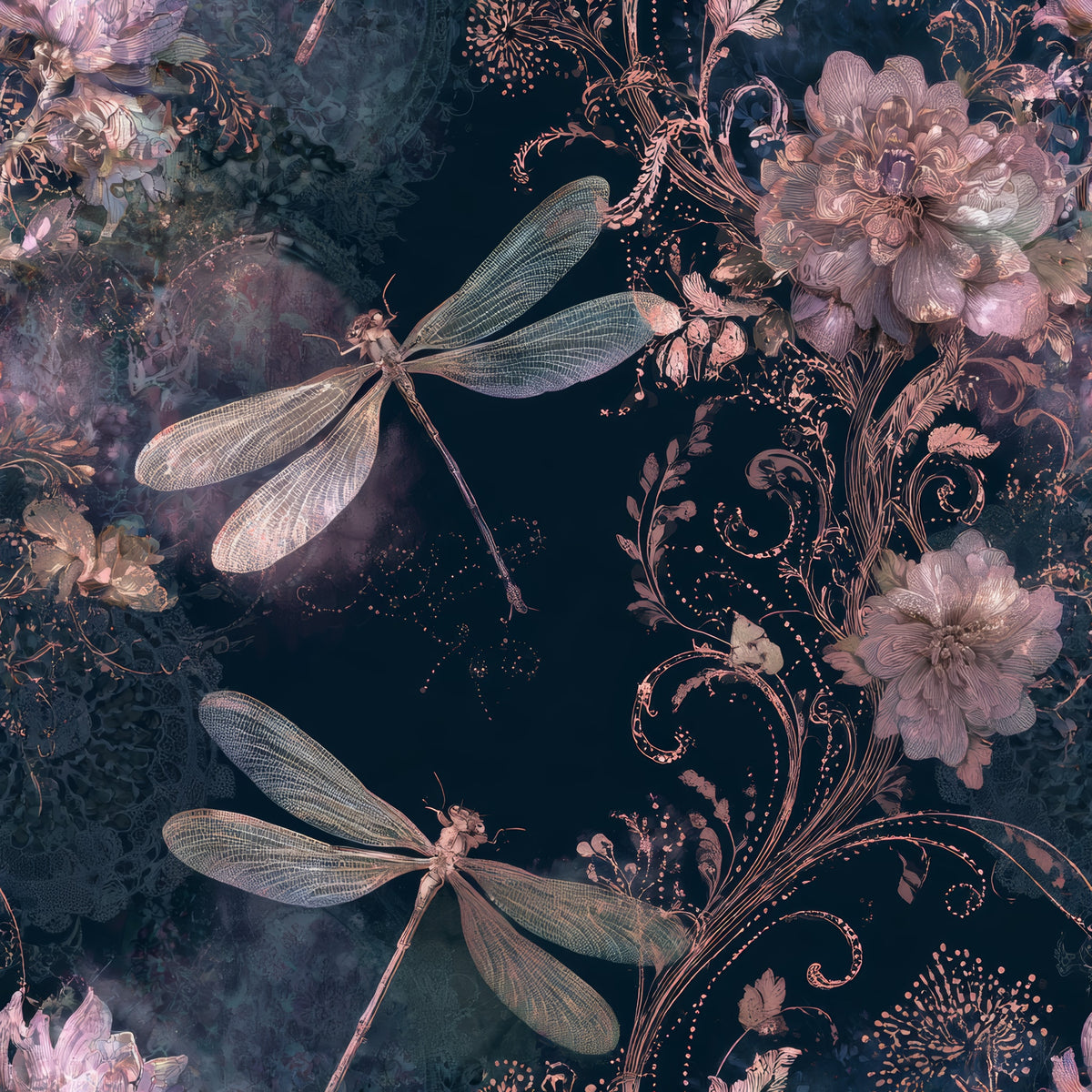 Dragonfly Nocturne — wallpaper pattern