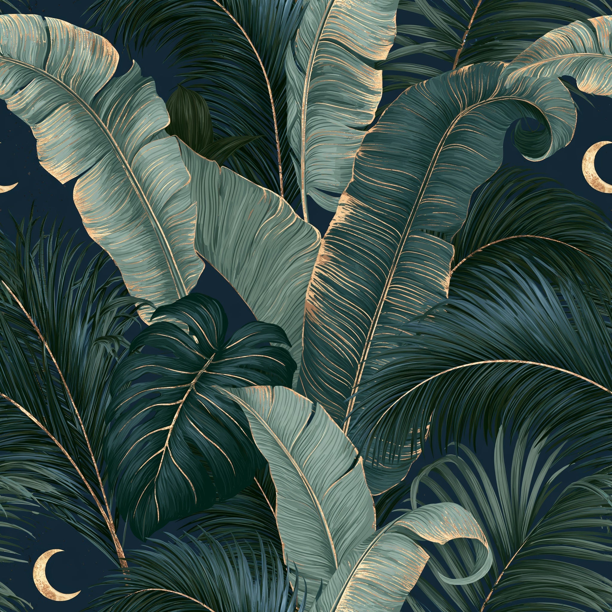 Crescent Over Canopy — wallpaper pattern