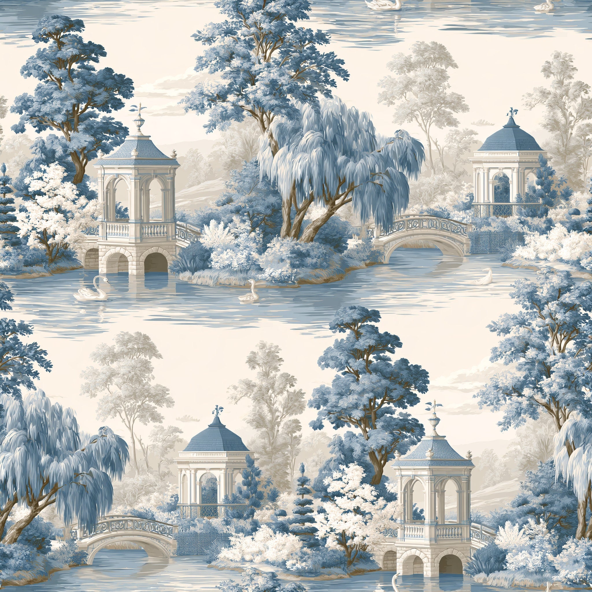 Pavilion by the Water — wallpaper pattern