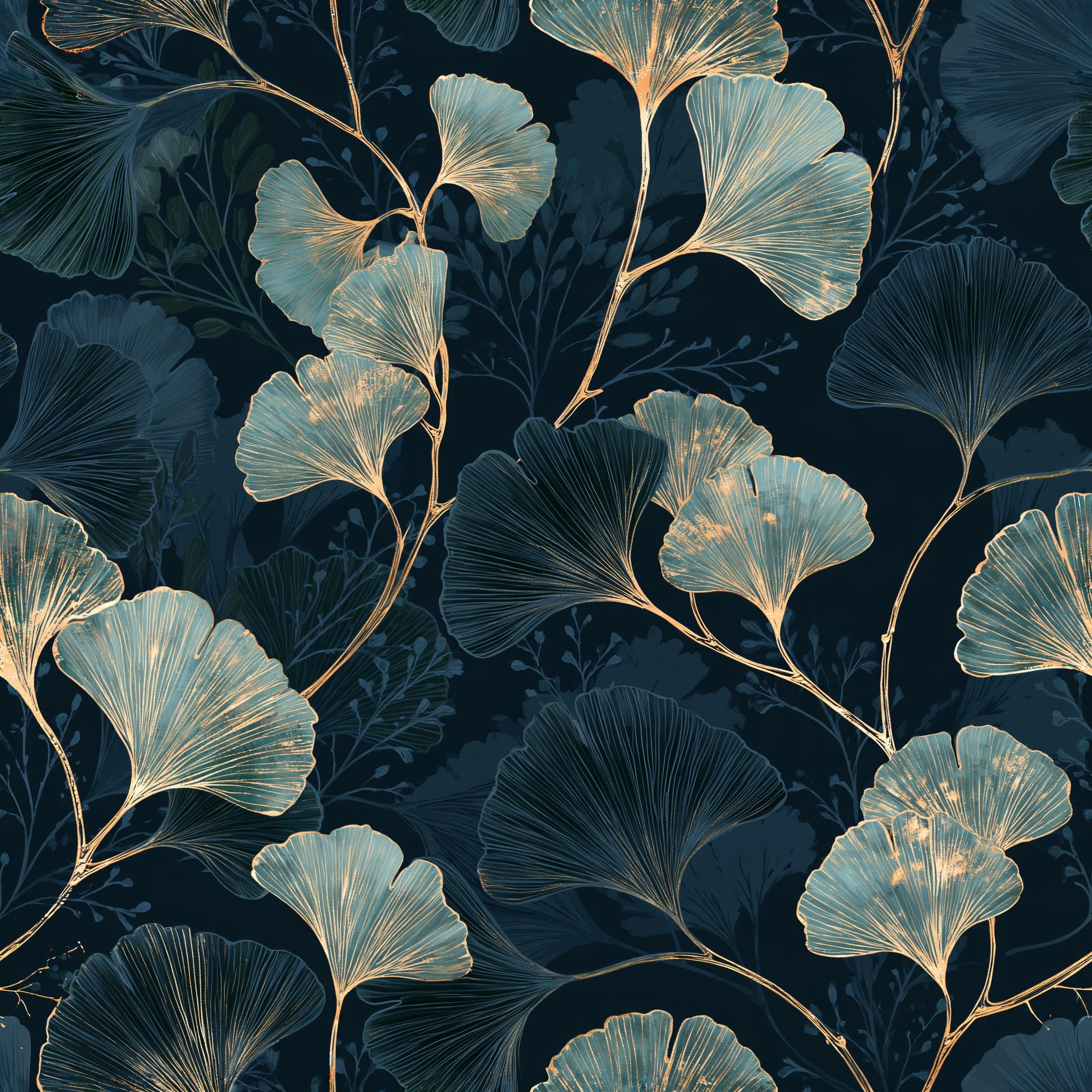 Ginkgo Shadows — wallpaper pattern