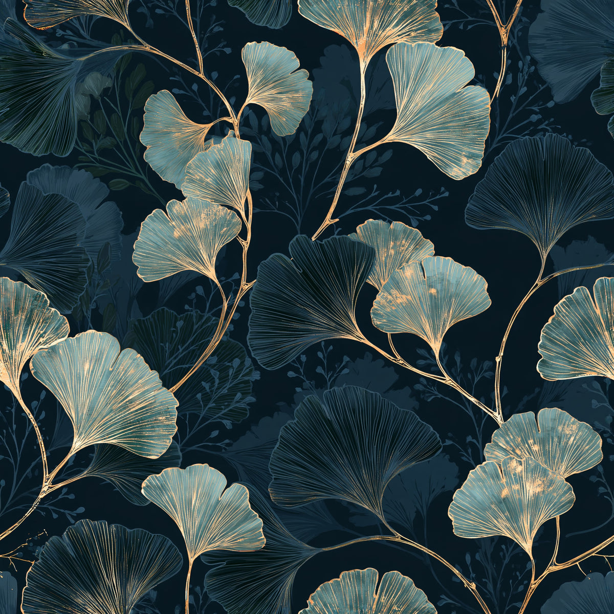 Ginkgo Shadows — wallpaper pattern