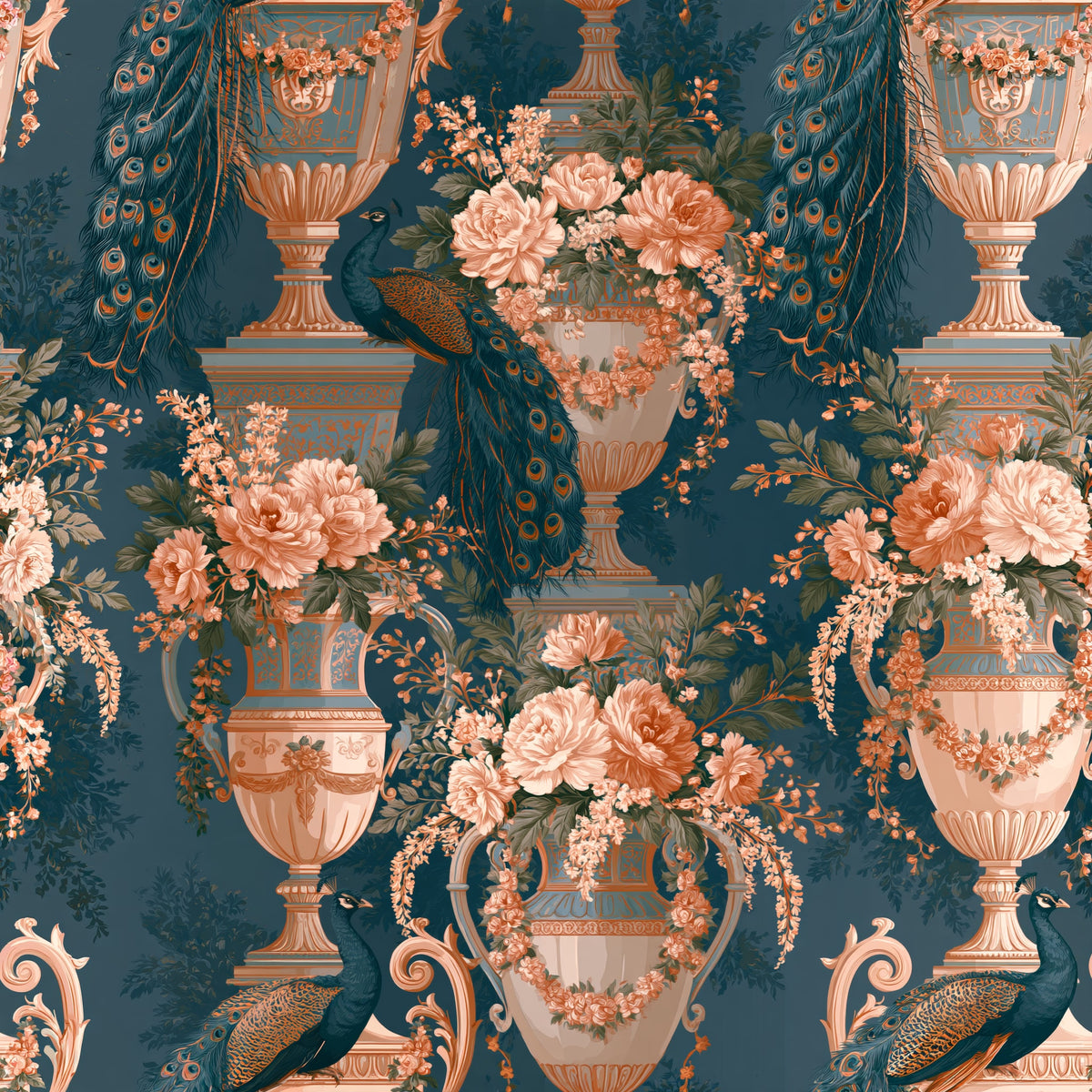 Plume and Pedestal — wallpaper pattern