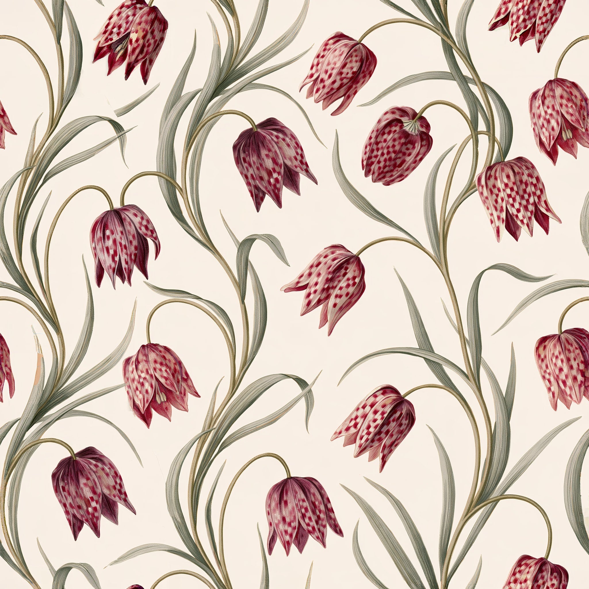 Checkered Lily Motif — wallpaper pattern