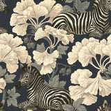 Zebra in the Ginkgo — wallpaper pattern