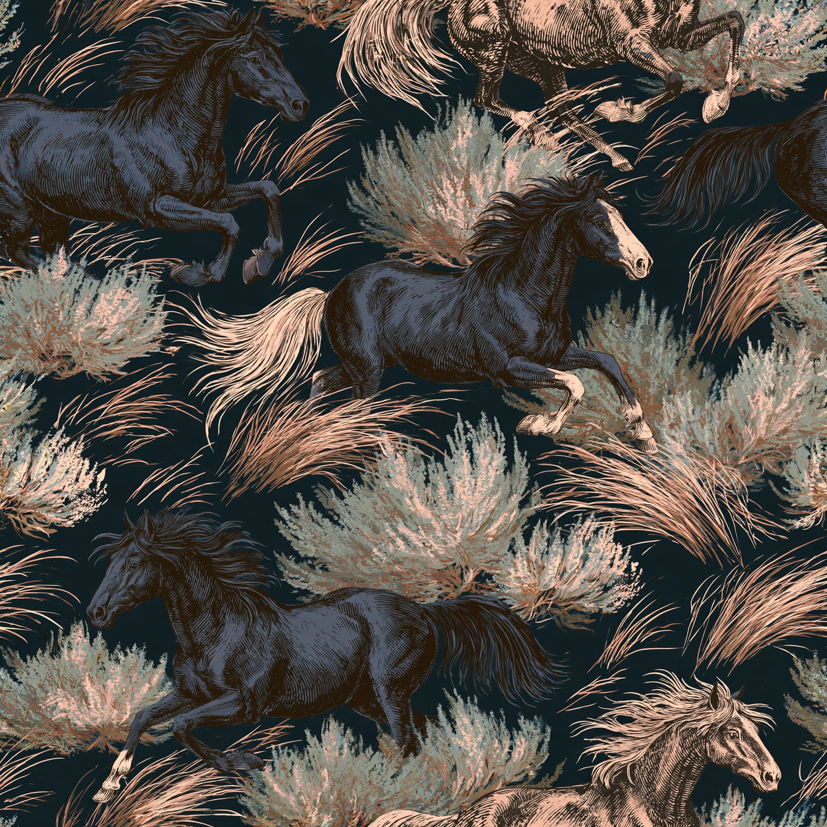 Stallion Run — wallpaper pattern