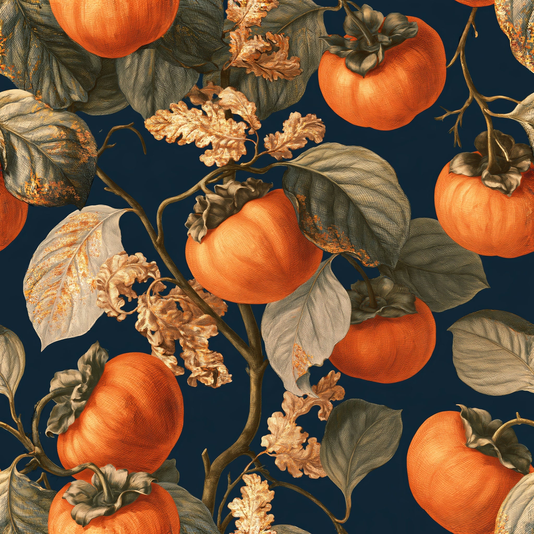 Persimmon Nocturne — wallpaper pattern