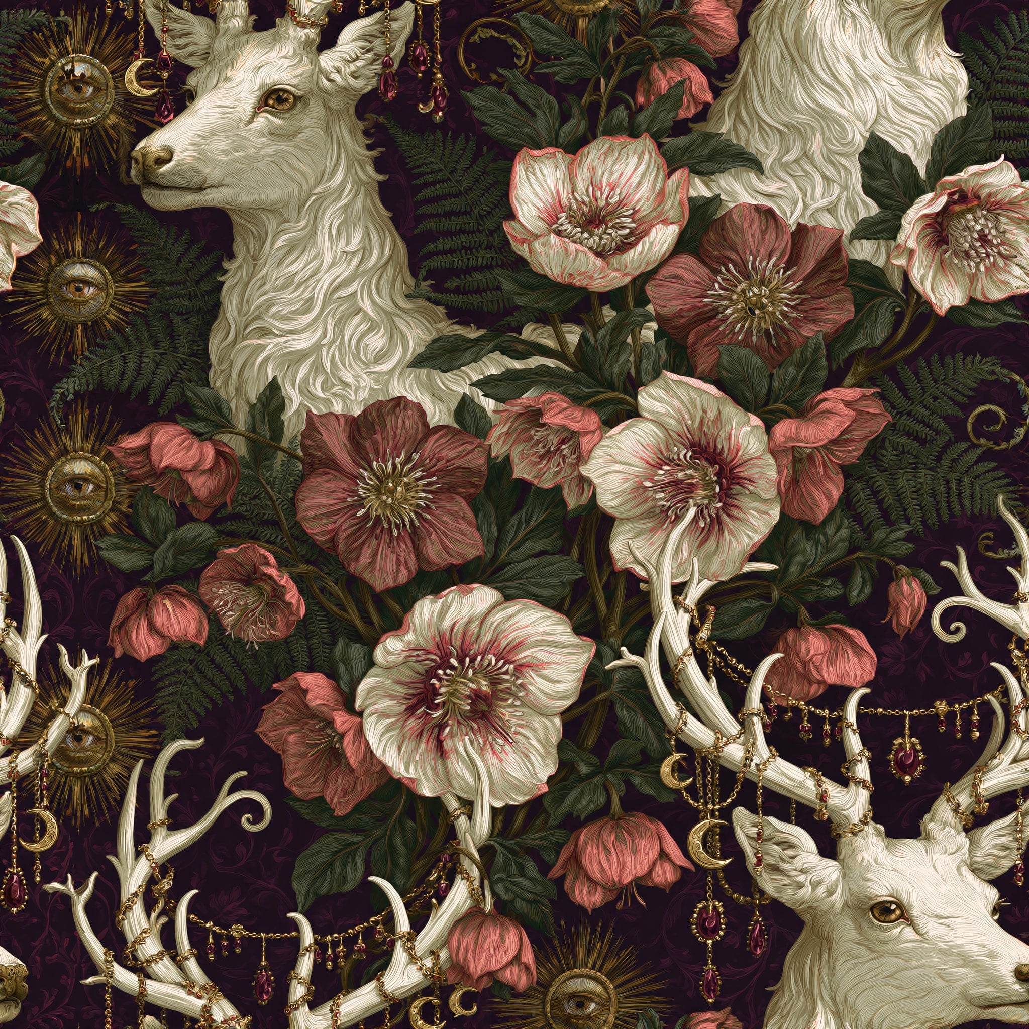 Hellebore Hart — wallpaper pattern