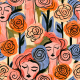 Faces in the Roses — wallpaper pattern