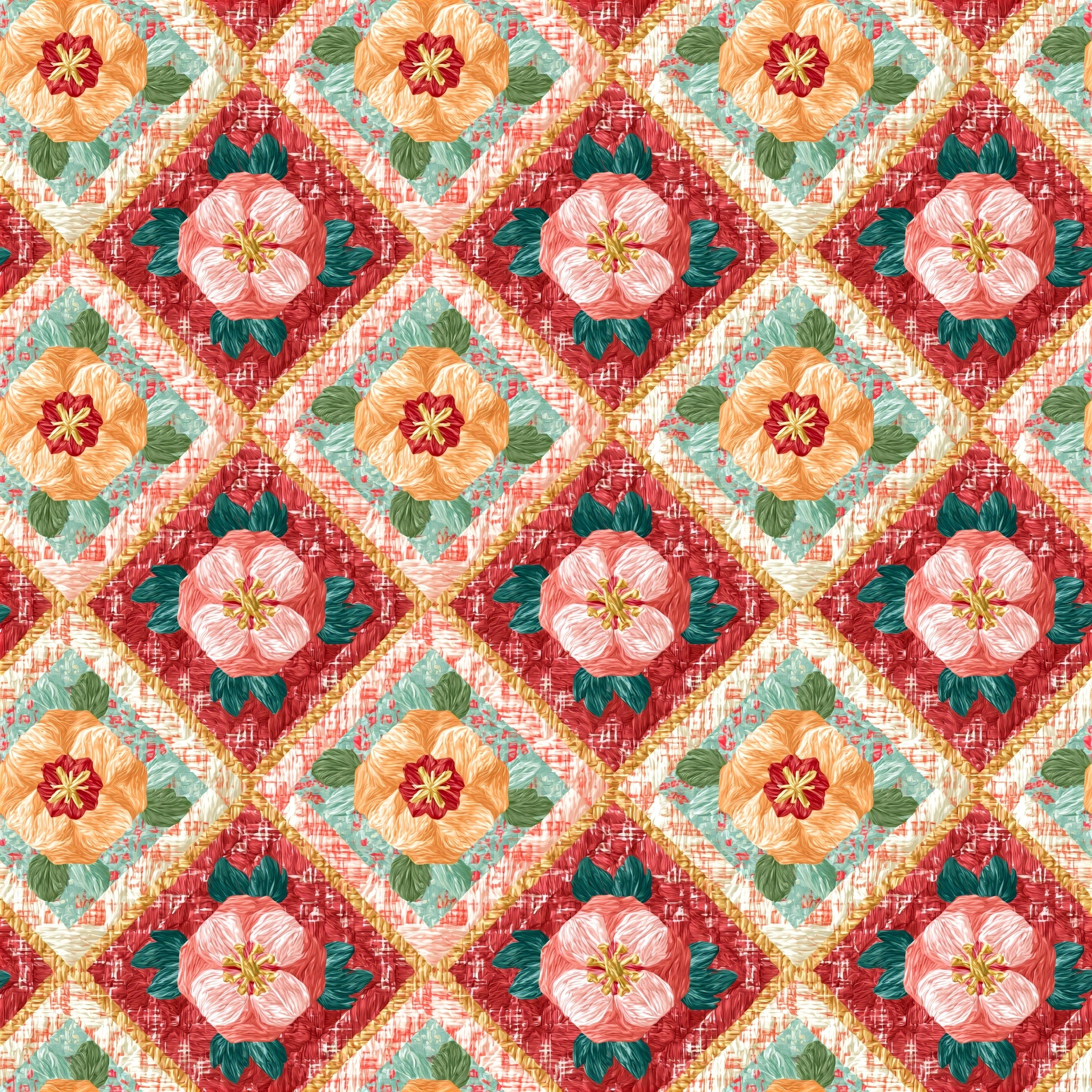 Floral Quilt — wallpaper pattern