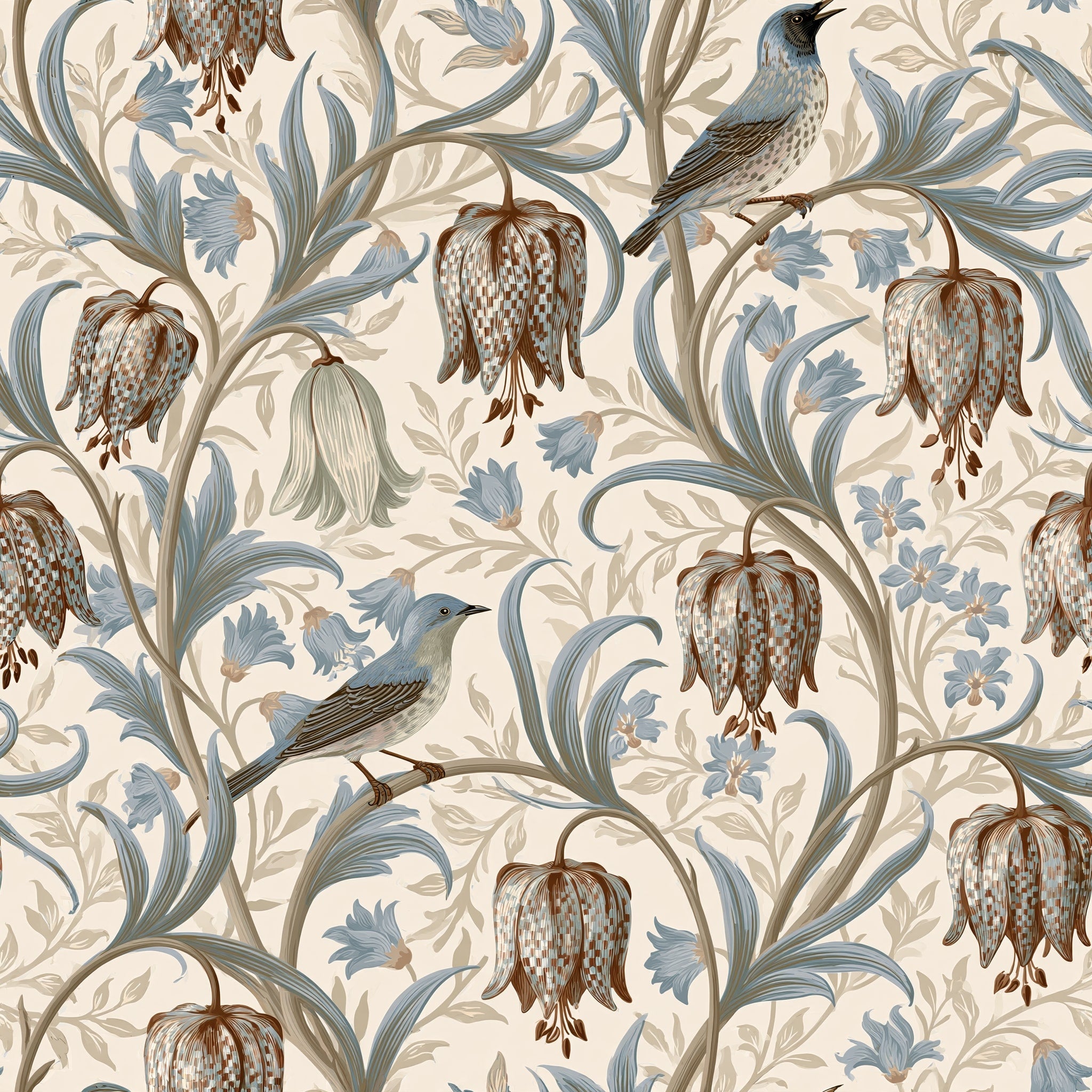 Birdsong Trellis — wallpaper pattern