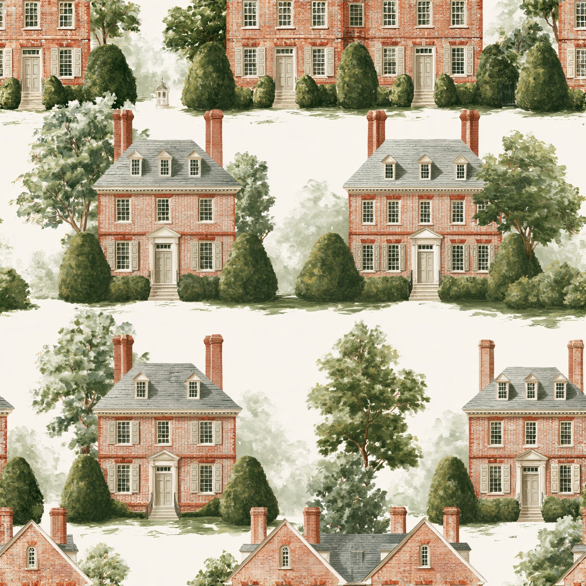 Brick Manor Enclave — wallpaper pattern