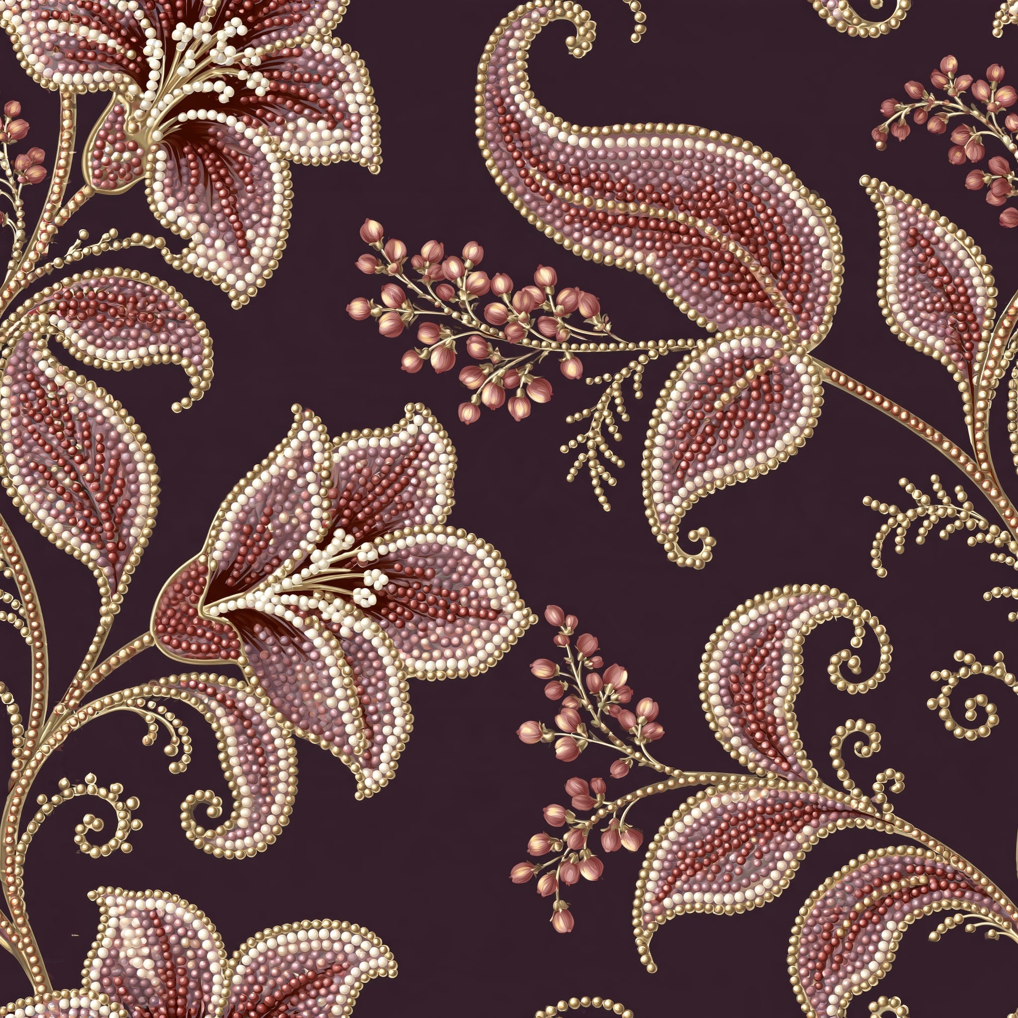 Pearled Paisley — wallpaper pattern