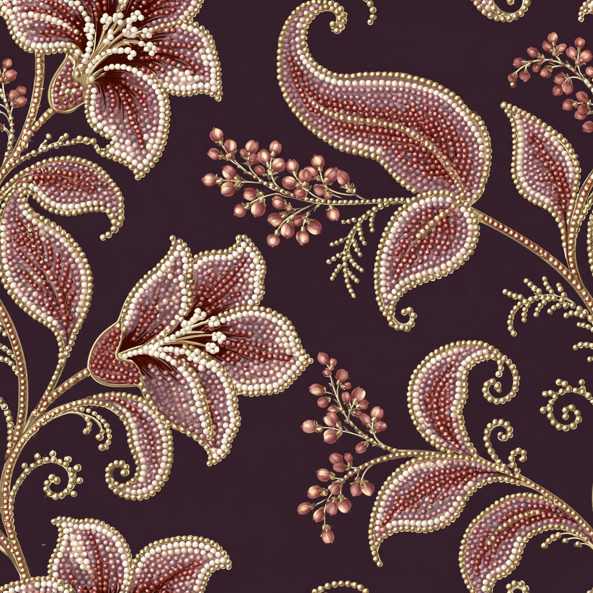 Pearled Paisley — wallpaper pattern