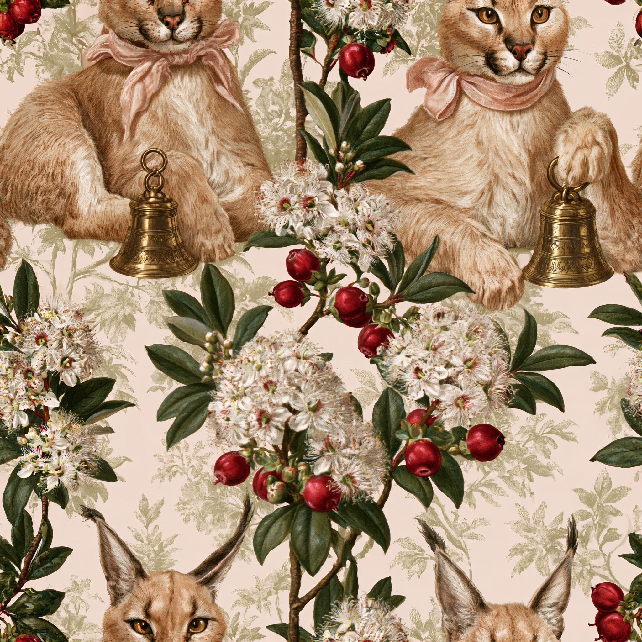 Caracal Chiming — wallpaper pattern