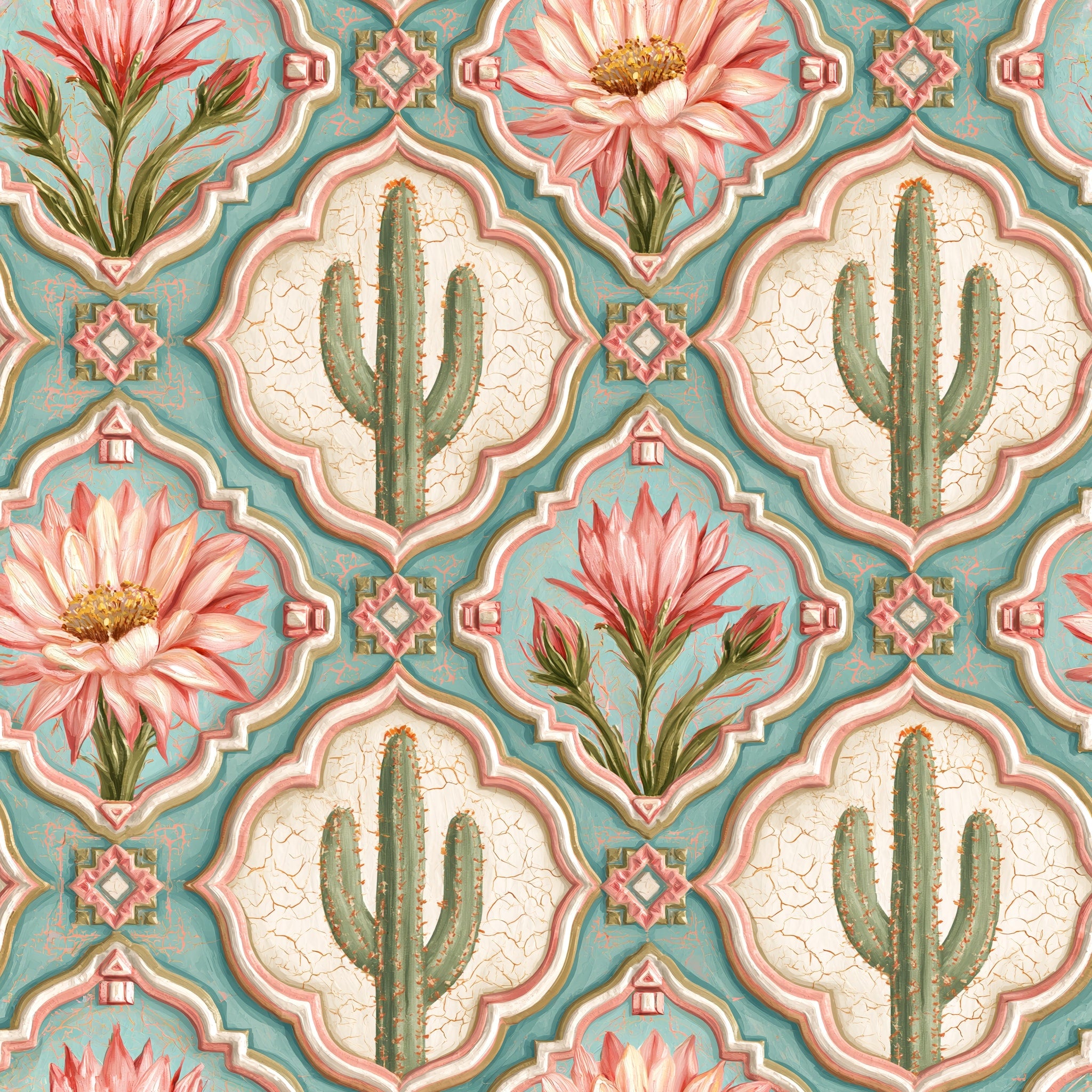 Desert Fresco Interlock — wallpaper pattern