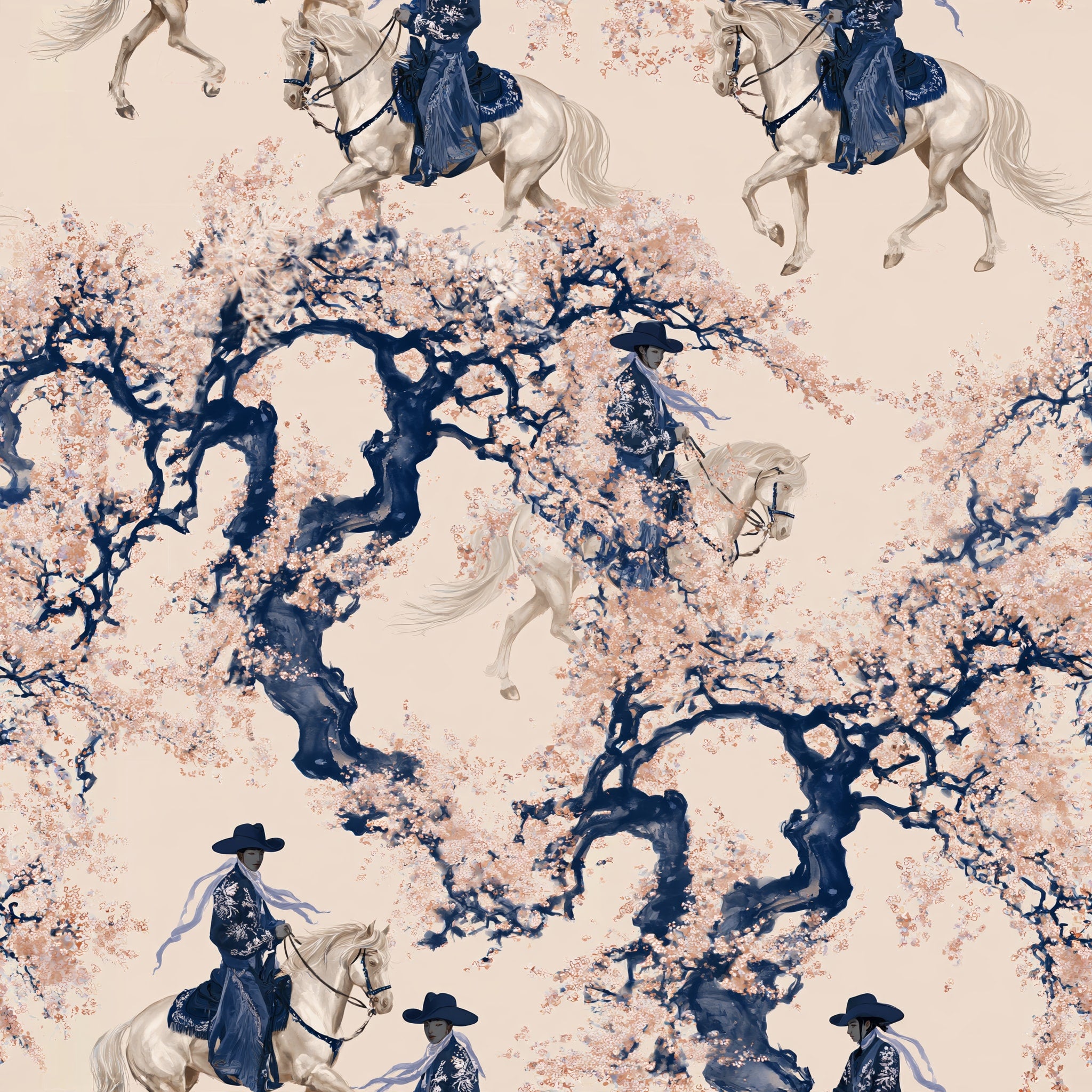 Hanami Outlaws — wallpaper pattern