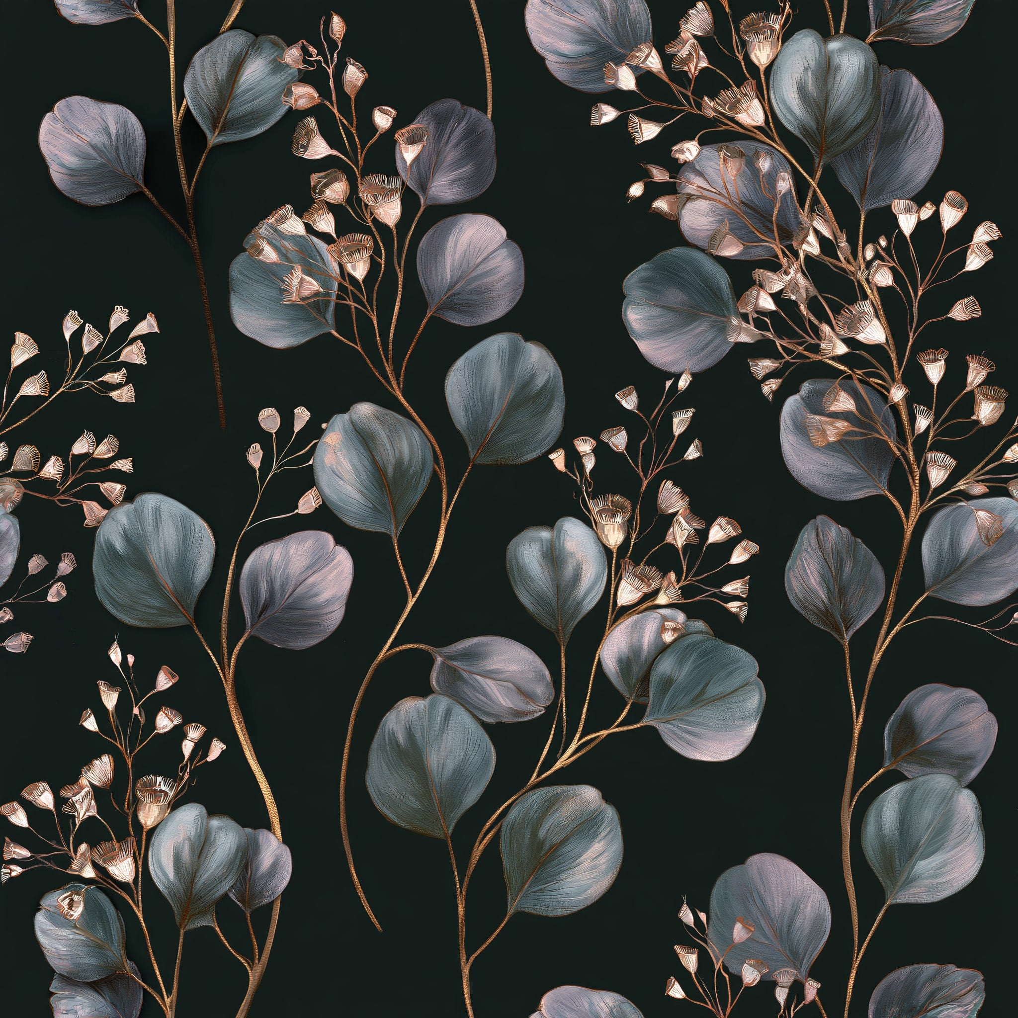 Slate Eucalyptus — wallpaper pattern