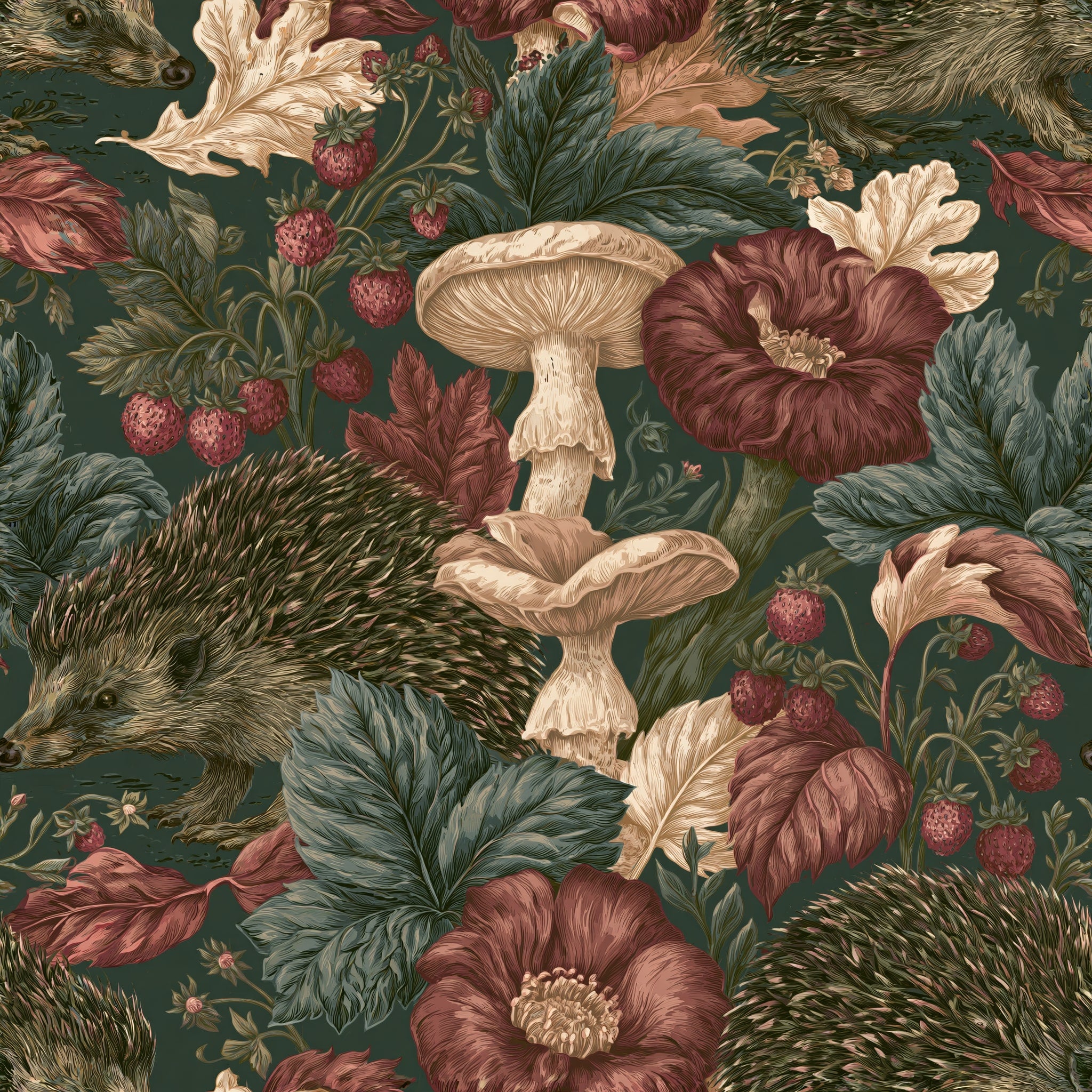 Hedgehog Bramble — wallpaper pattern