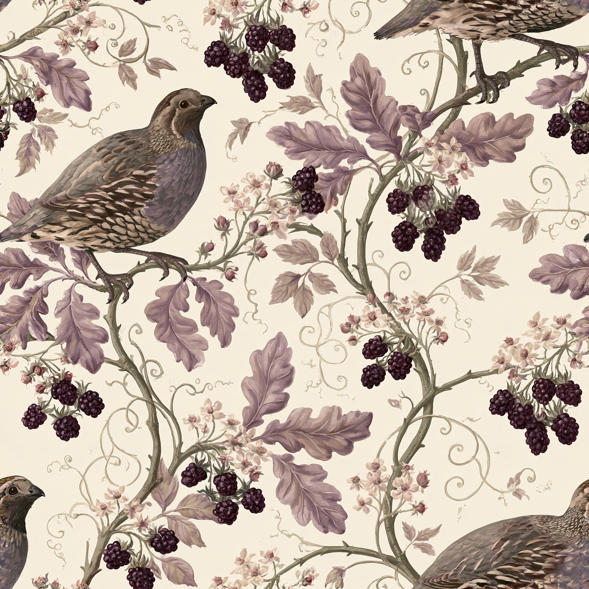 Mauve Briar Roost — wallpaper pattern
