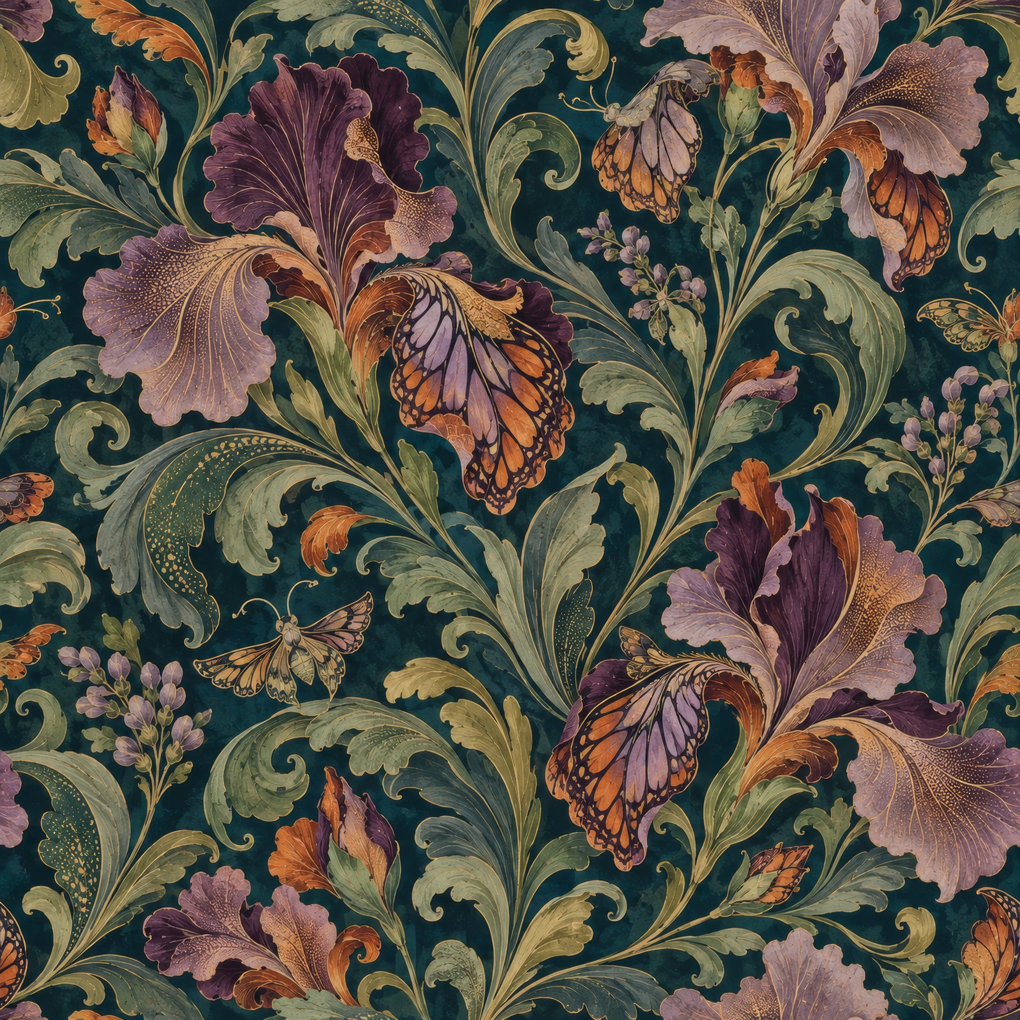 Monarch Wing Iris — wallpaper pattern