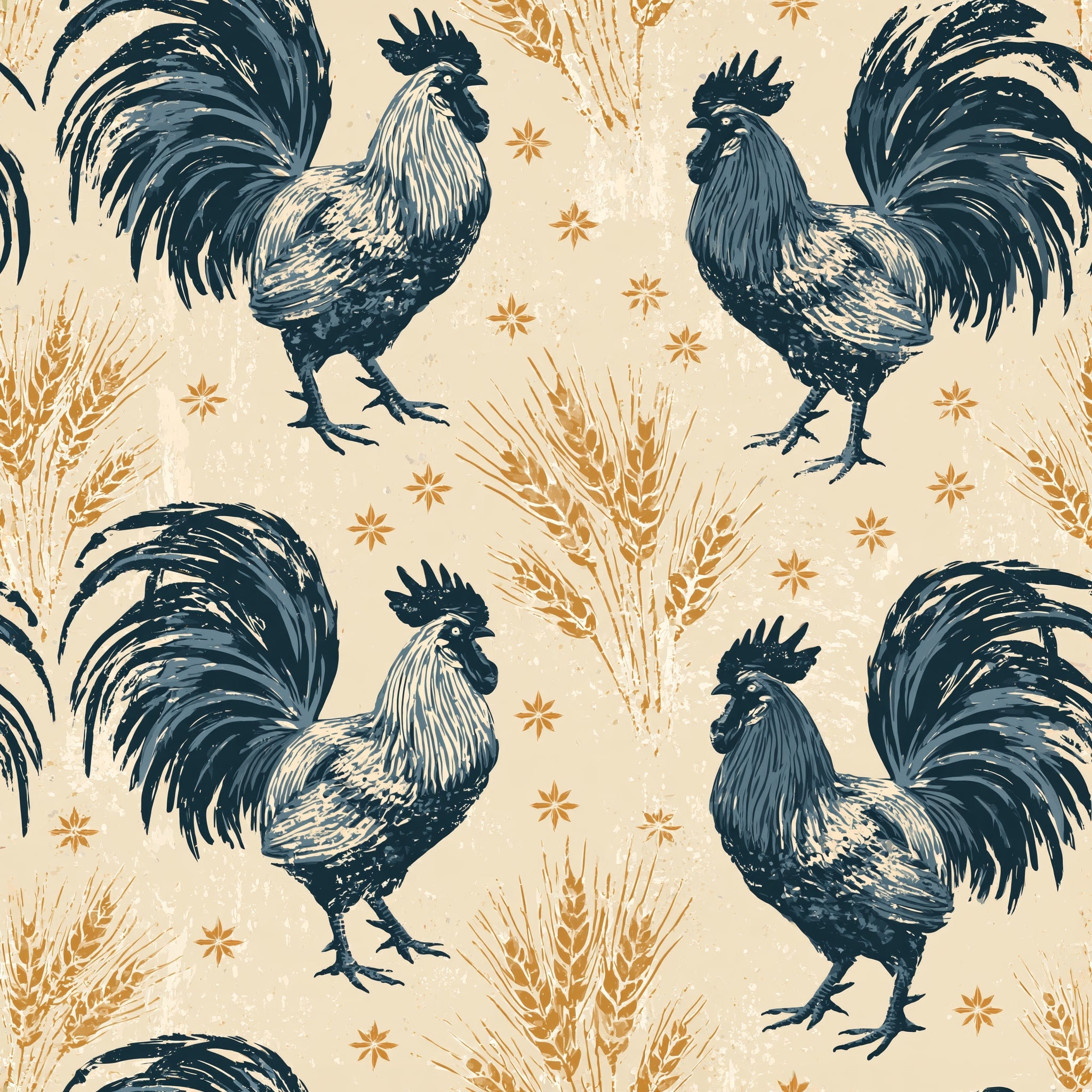 Wheatfield Crows — wallpaper pattern