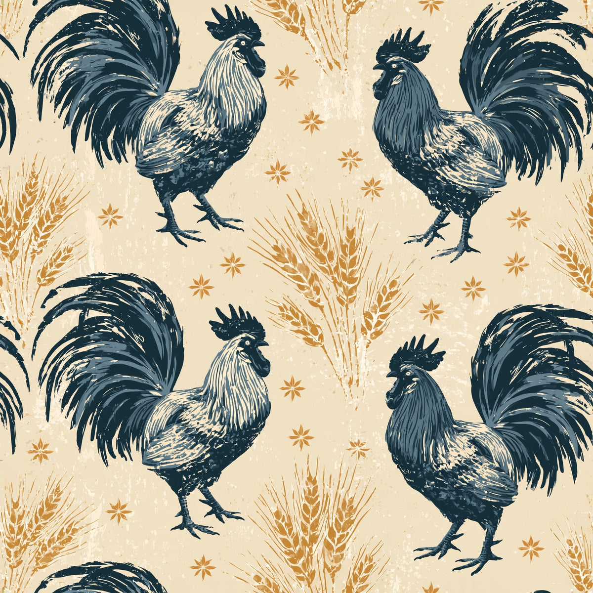 Wheatfield Crows — wallpaper pattern