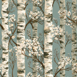 Birch and Blossom — wallpaper pattern
