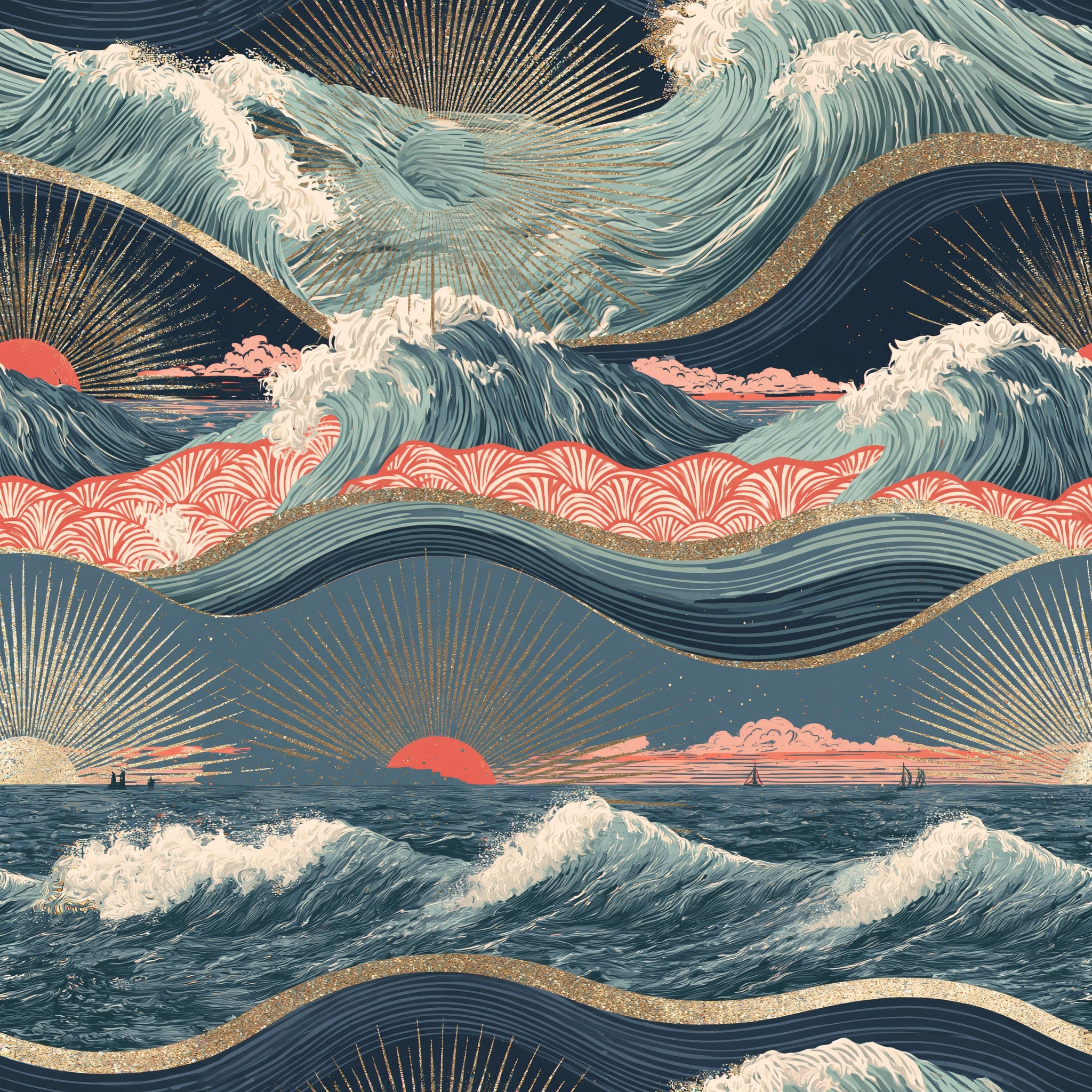 Solar Swell — wallpaper pattern