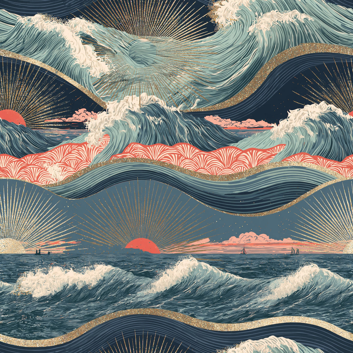 Solar Swell — wallpaper pattern