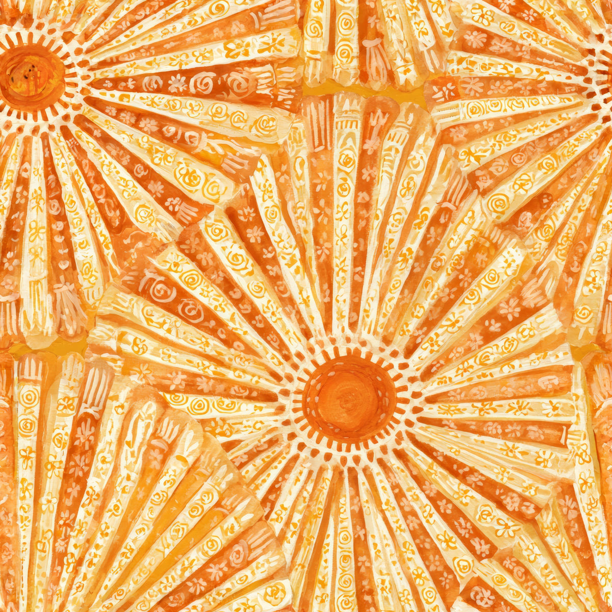 Clementine Fans — wallpaper pattern