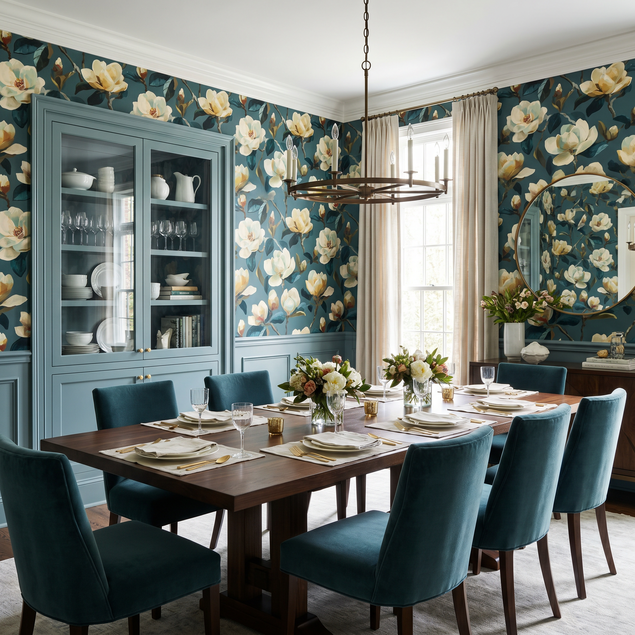 Magnolia Slate Camellia Wallpaper