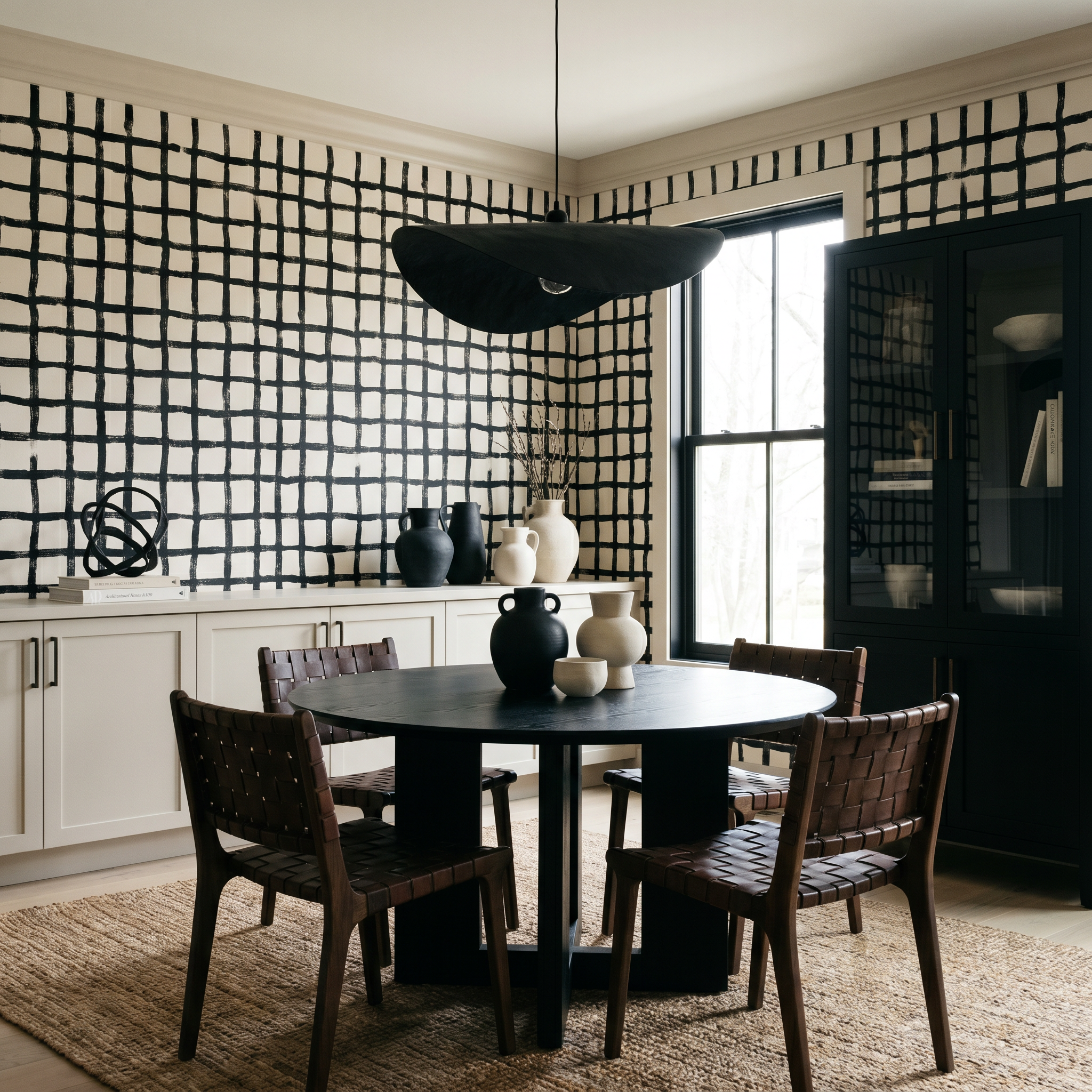 Hand-Dipped Lattice Wallpaper
