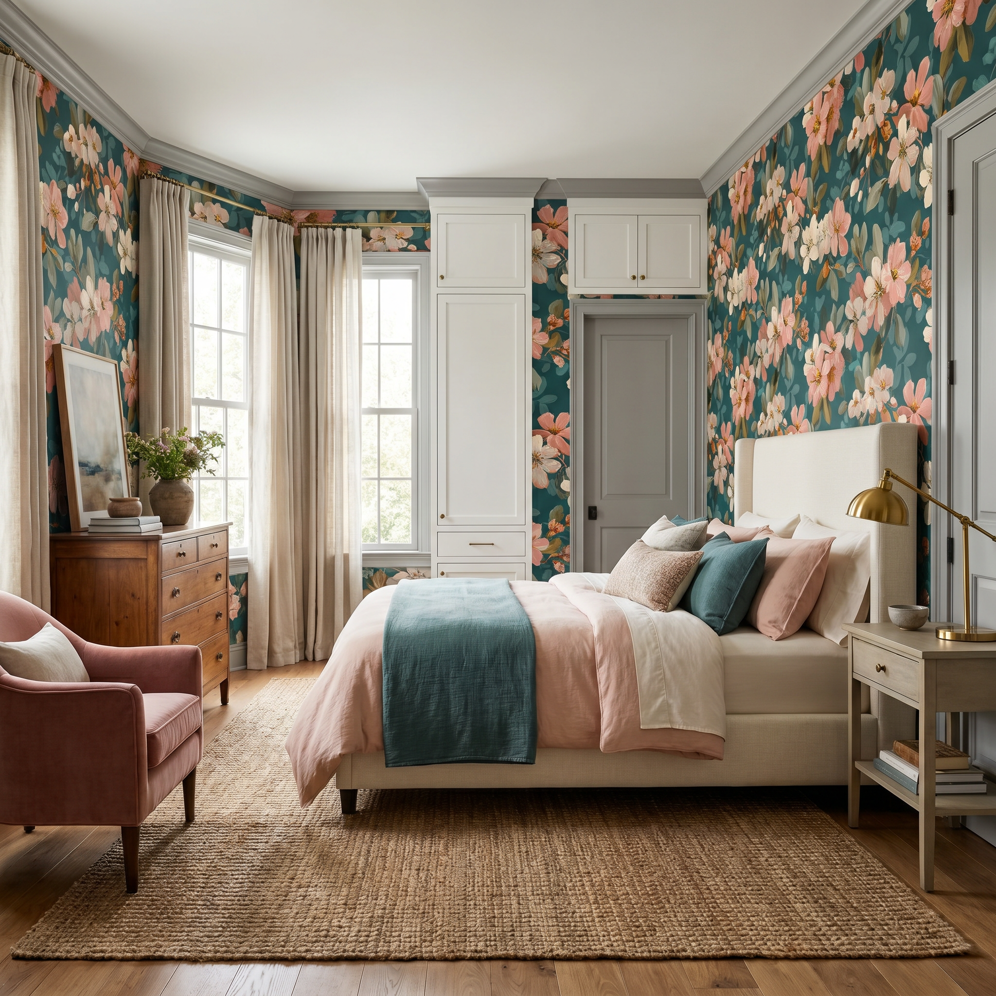 Charleston Camellia Court Wallpaper