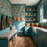 Sage Cottage Lane Wallpaper